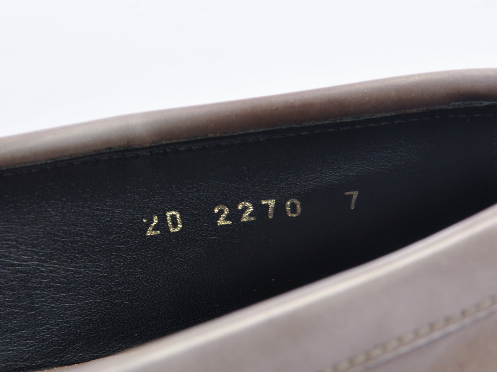Prada Sand Grey Leather Loafers