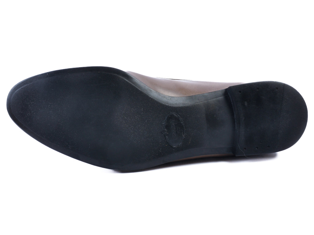 Prada Sand Grey Leather Loafers