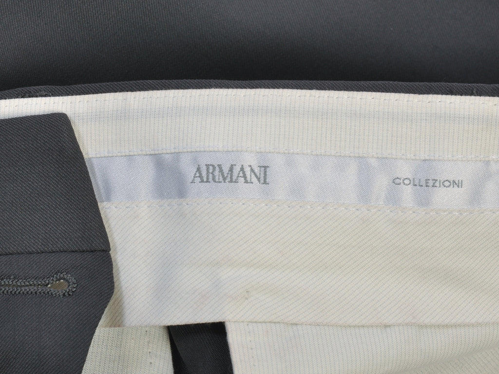 Armani Collezioni Grey Wool Twill Dress Pants