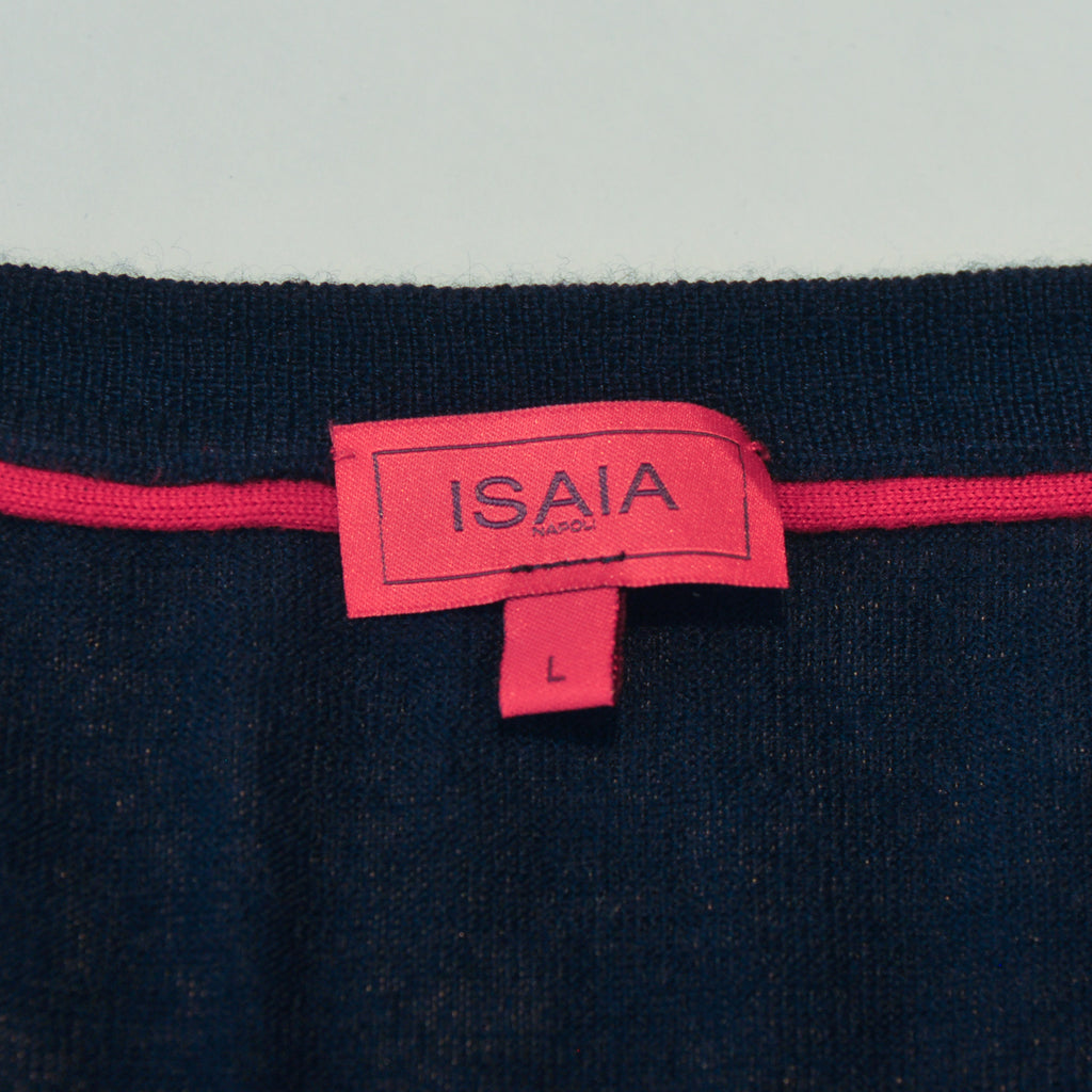 Isaia Navy Blue Silk Cashmere Knit T-Shirt