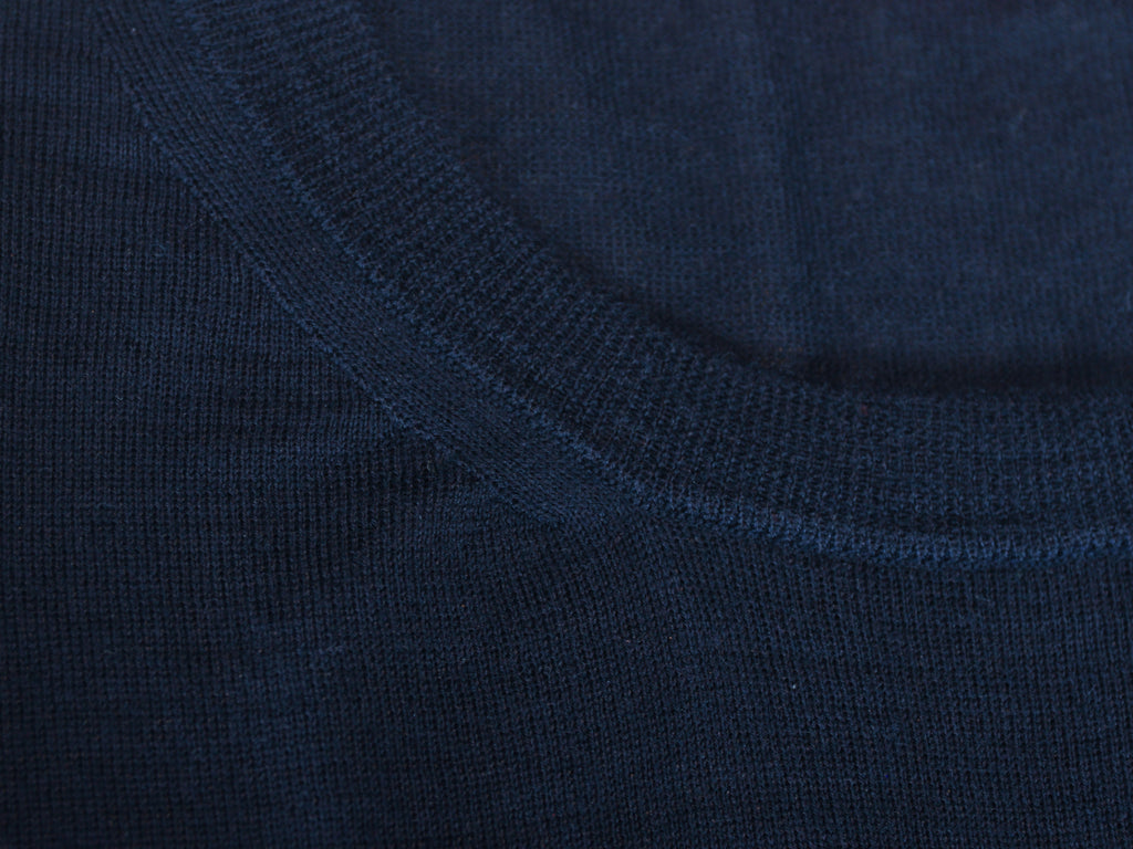 Isaia Navy Blue Silk Cashmere Knit T-Shirt