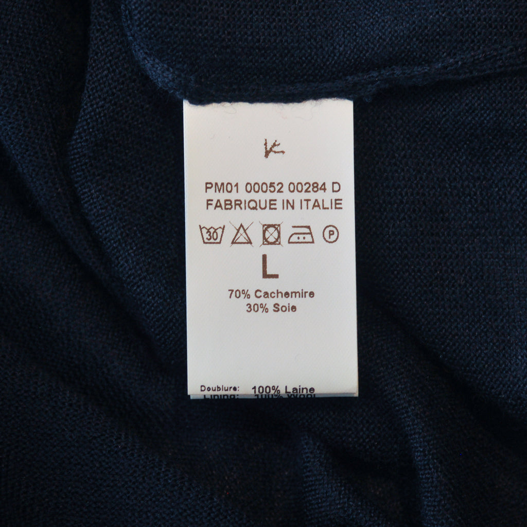 Isaia Navy Blue Silk Cashmere Knit T-Shirt
