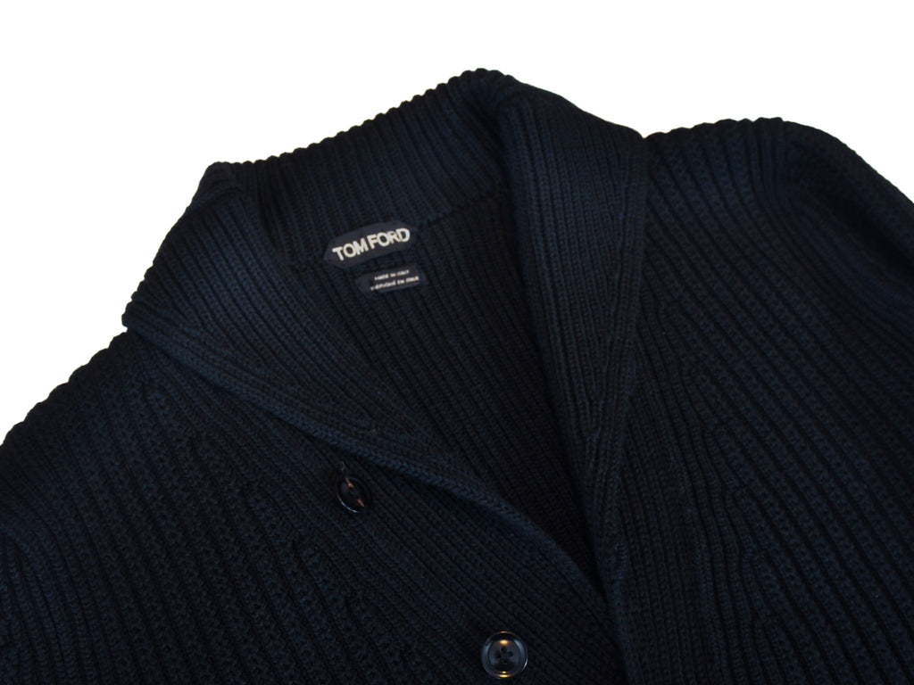 Tom Ford Black Silk Wool Cardigan