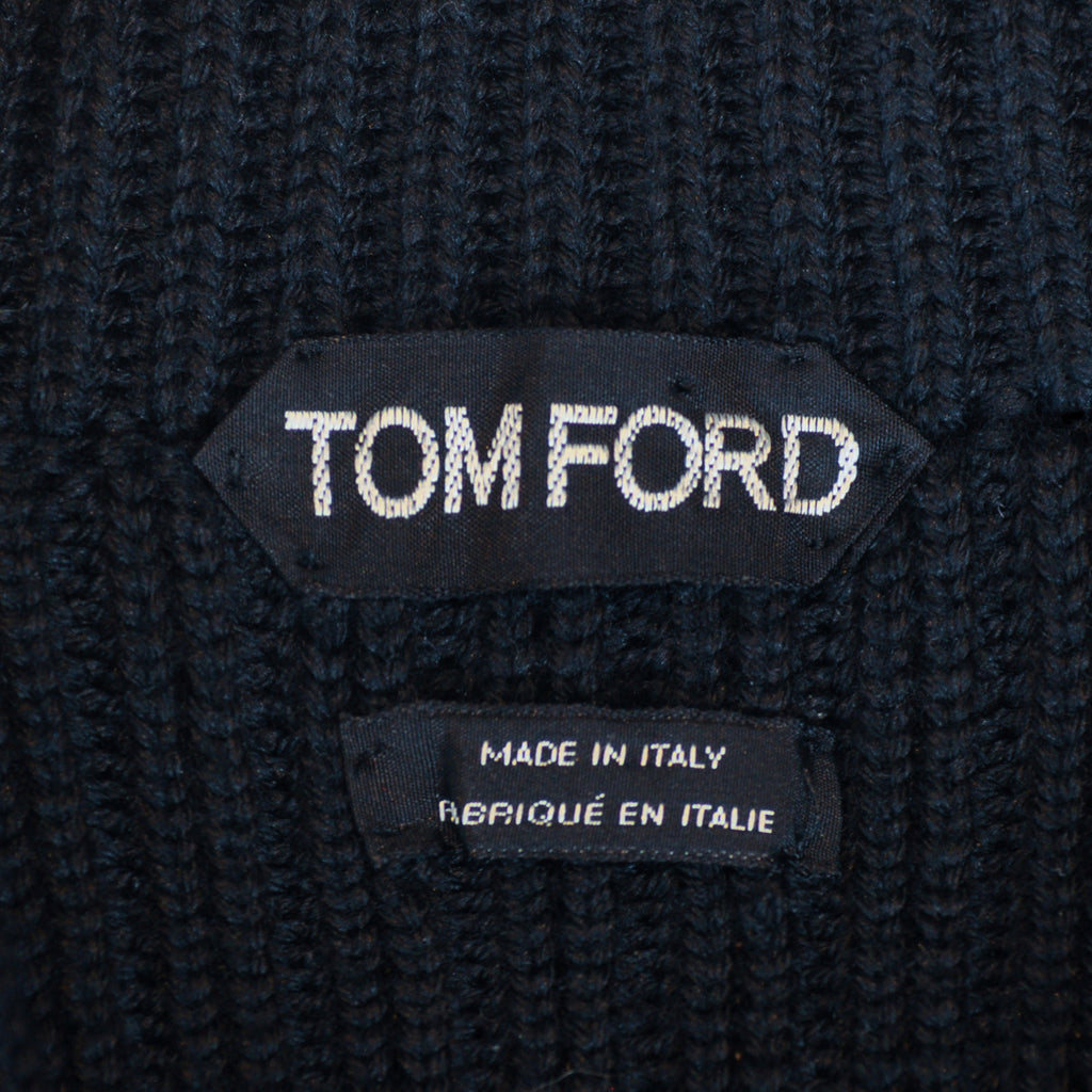 Tom Ford Black Silk Wool Cardigan