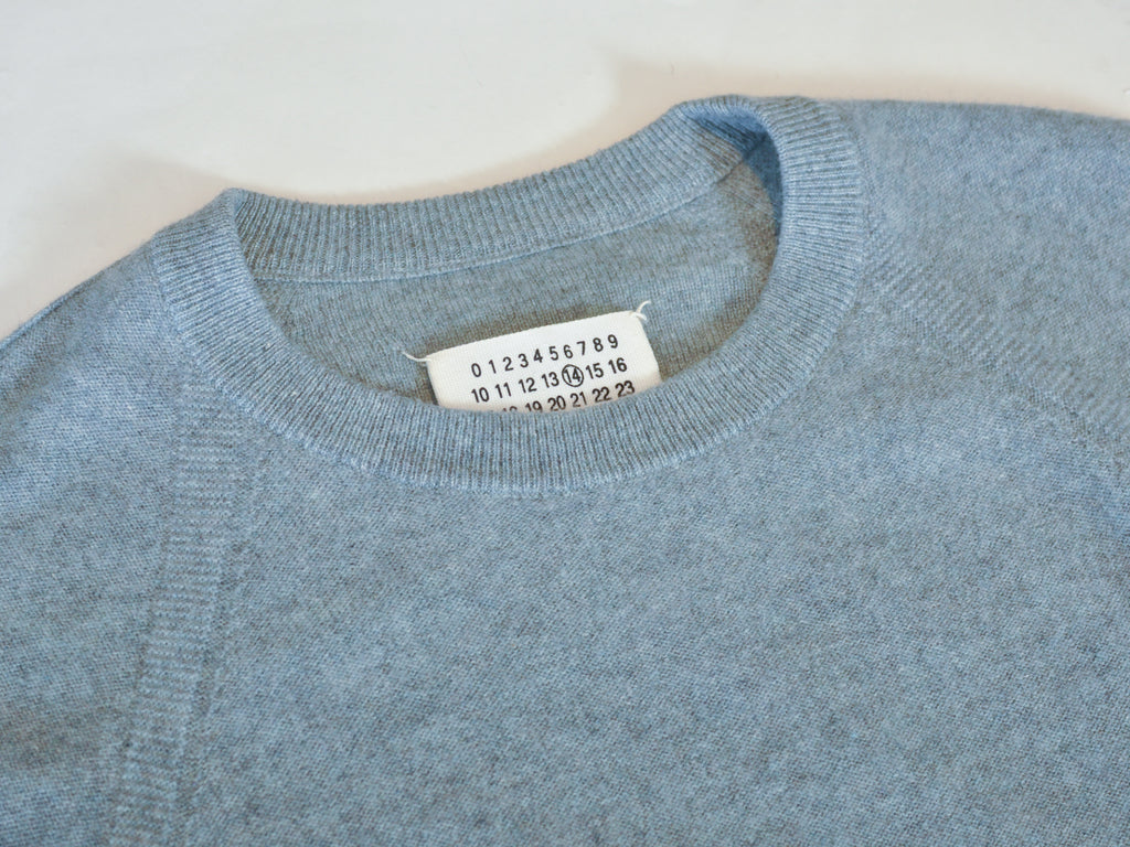 Maison Margiela Cement Grey Cashmere Crew Neck Sweater