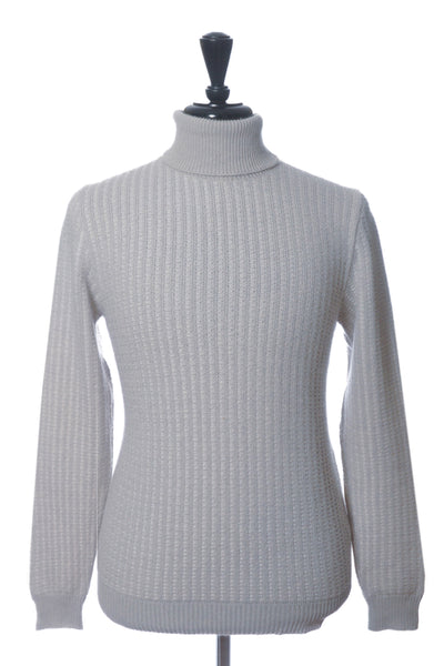 Kiton Napoli Grey Cashmere Roll Neck Sweater