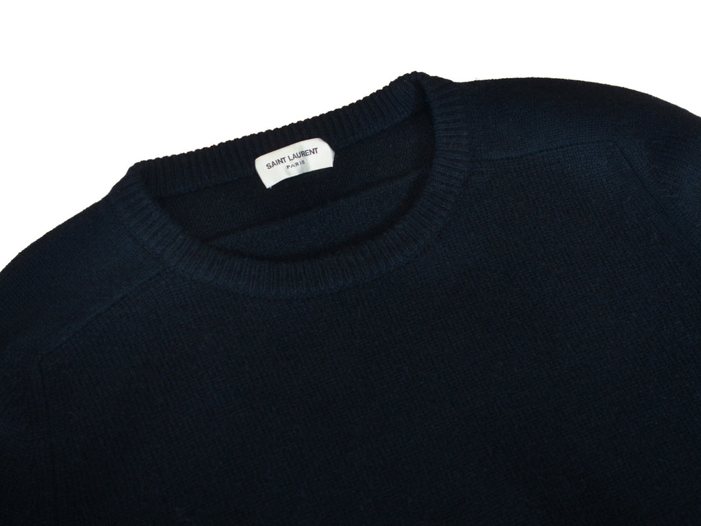 Saint Laurent Black Cashmere Crew Neck Sweater