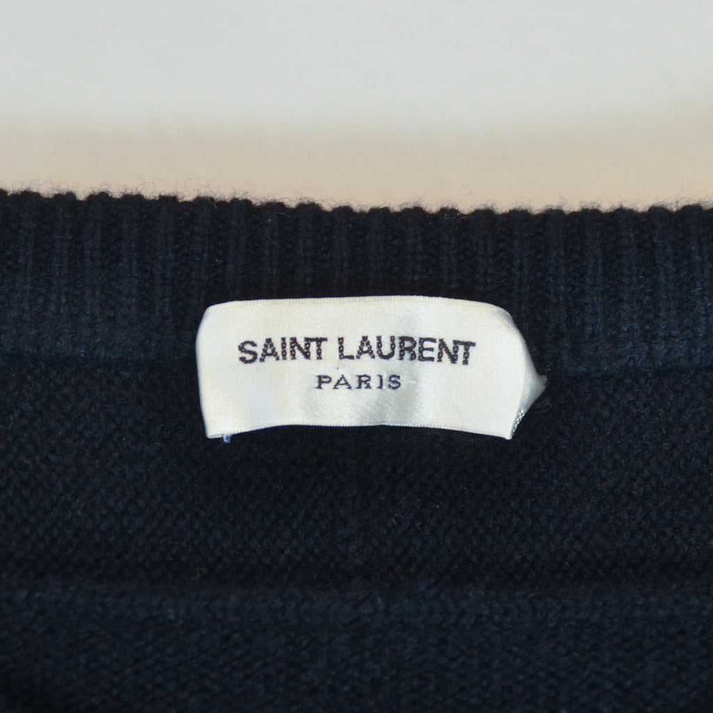 Saint Laurent Black Cashmere Crew Neck Sweater