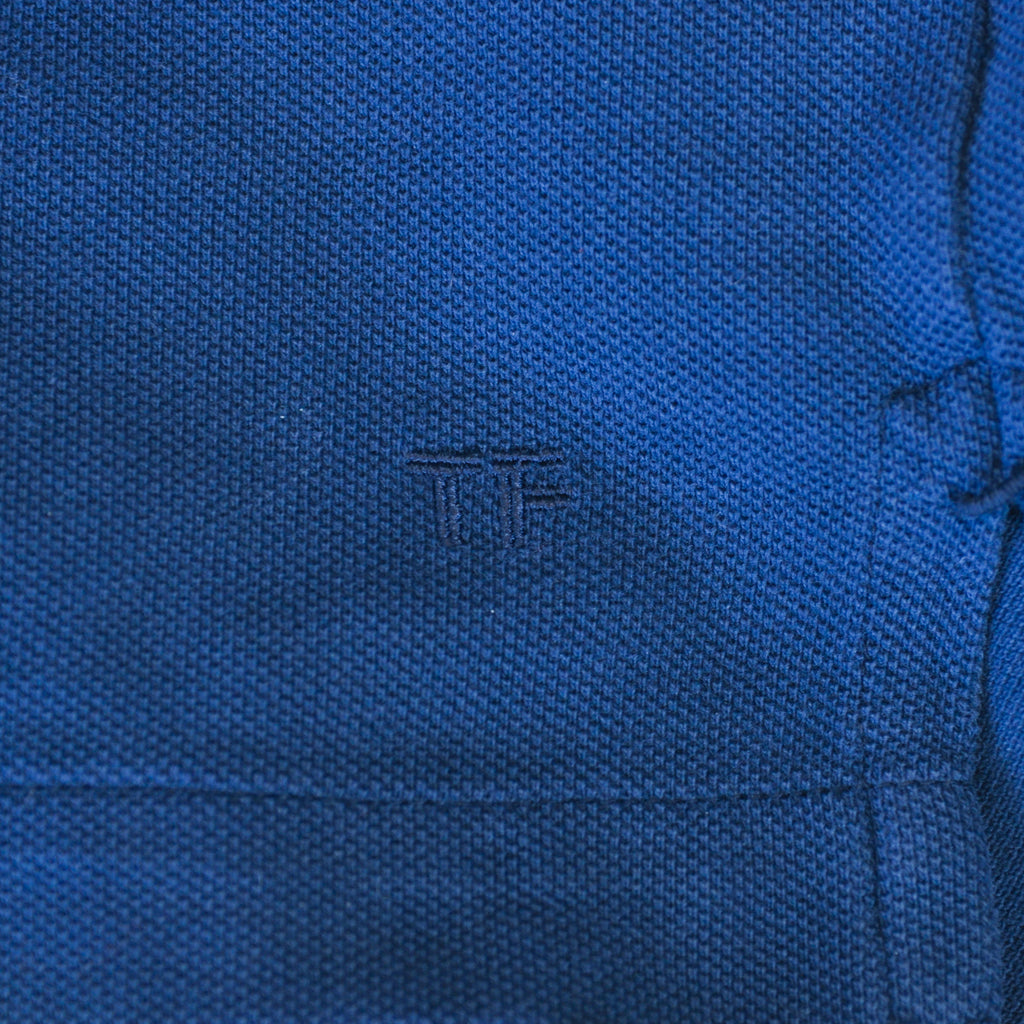 Tom Ford Washed Navy Blue Pique Polo Shirt