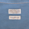 Brunello Cucinelli Slate Blue Fine Corduroy Loose Fit Shirt