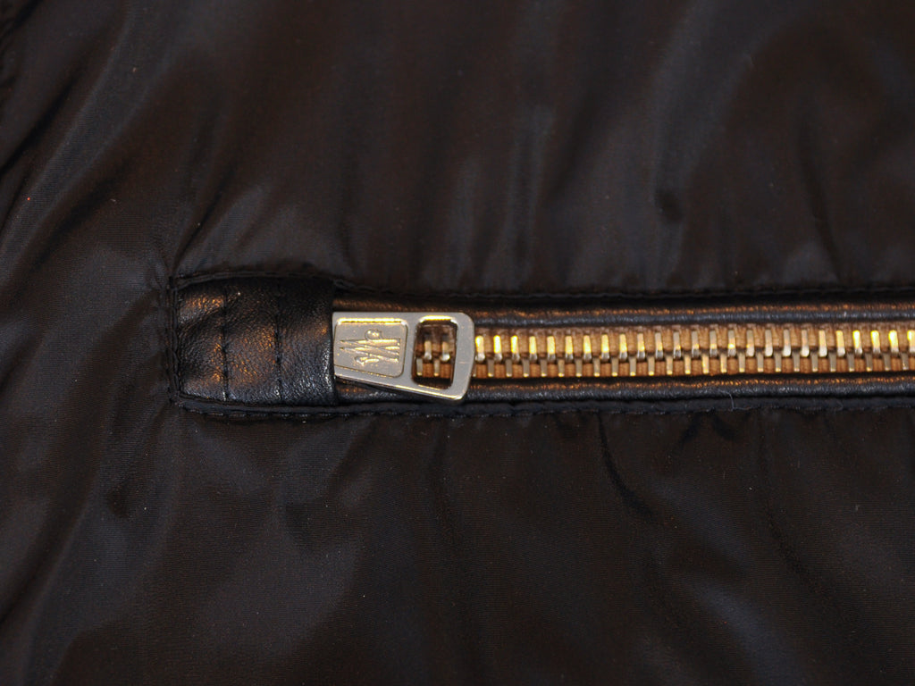 Moncler Black Nylon Mercure Giubbotto Motorcycle Jacket