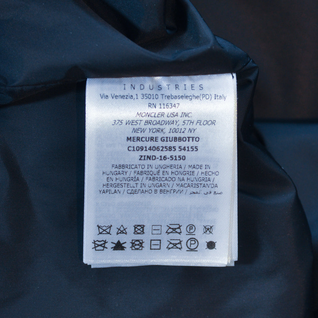 Moncler Black Nylon Mercure Giubbotto Motorcycle Jacket