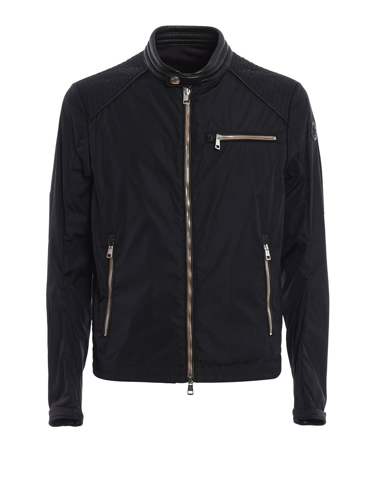 Moncler Black Nylon Mercure Giubbotto Motorcycle Jacket