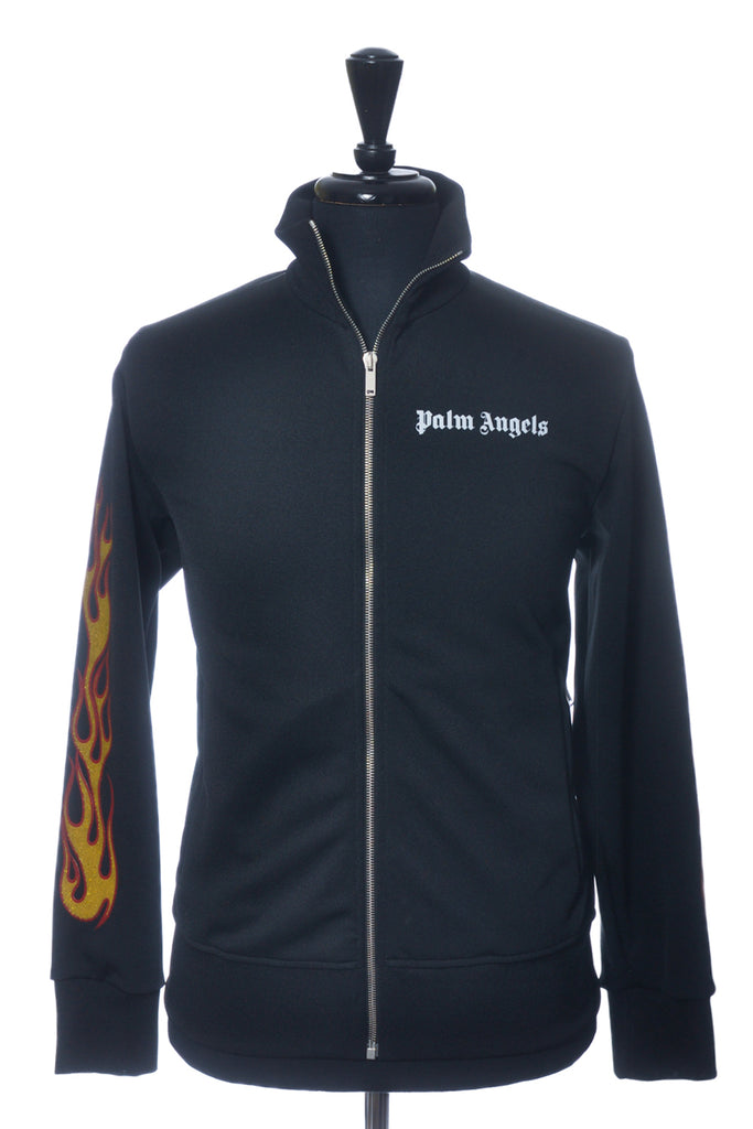 Palm Angels Black Flame Print Track Jacket