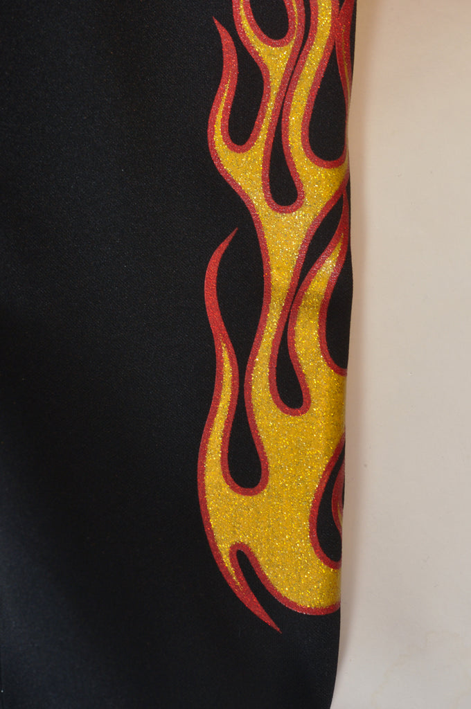 Palm Angels Black Flame Print Track Jacket