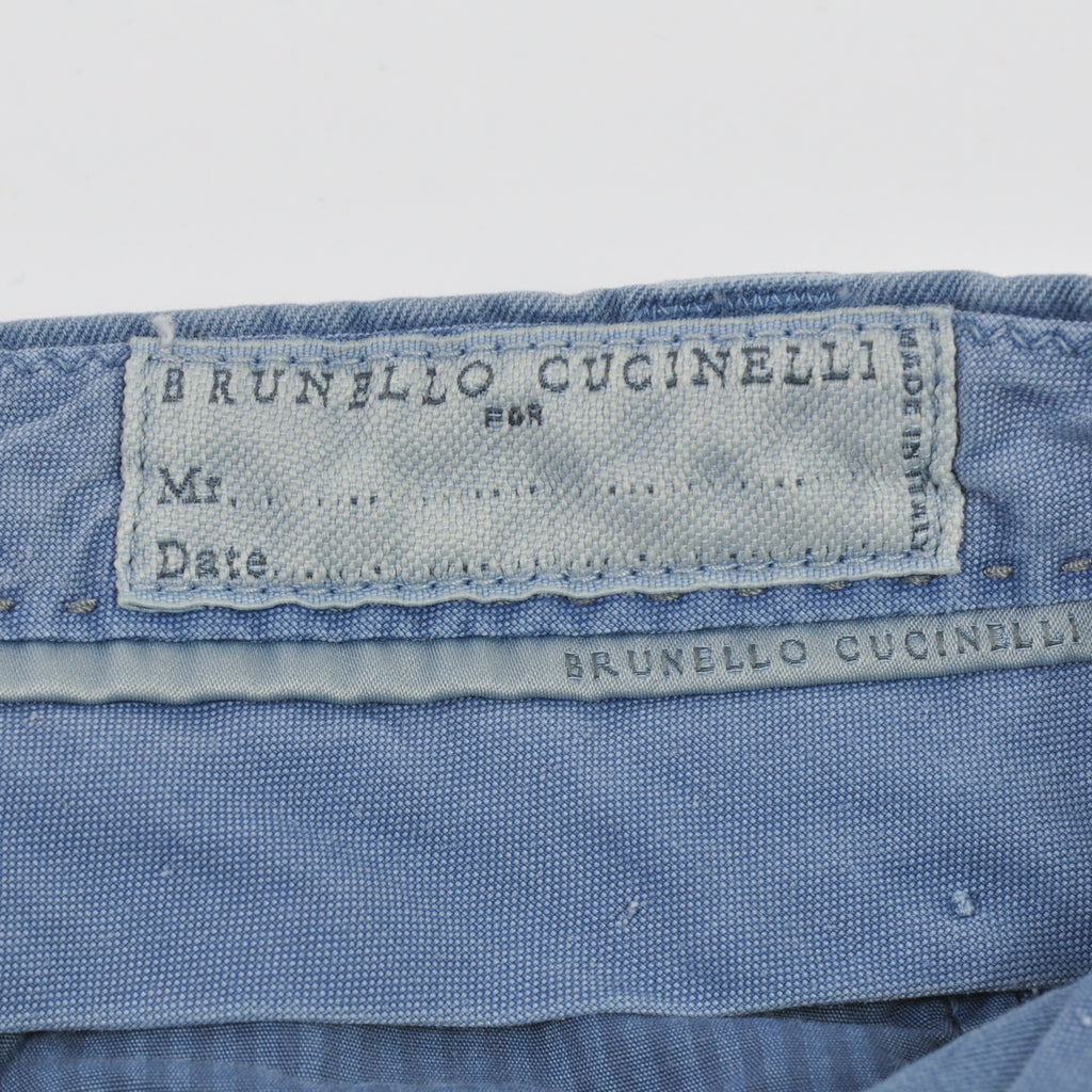 Brunello Cucinelli Washed Blue Cotton Shorts