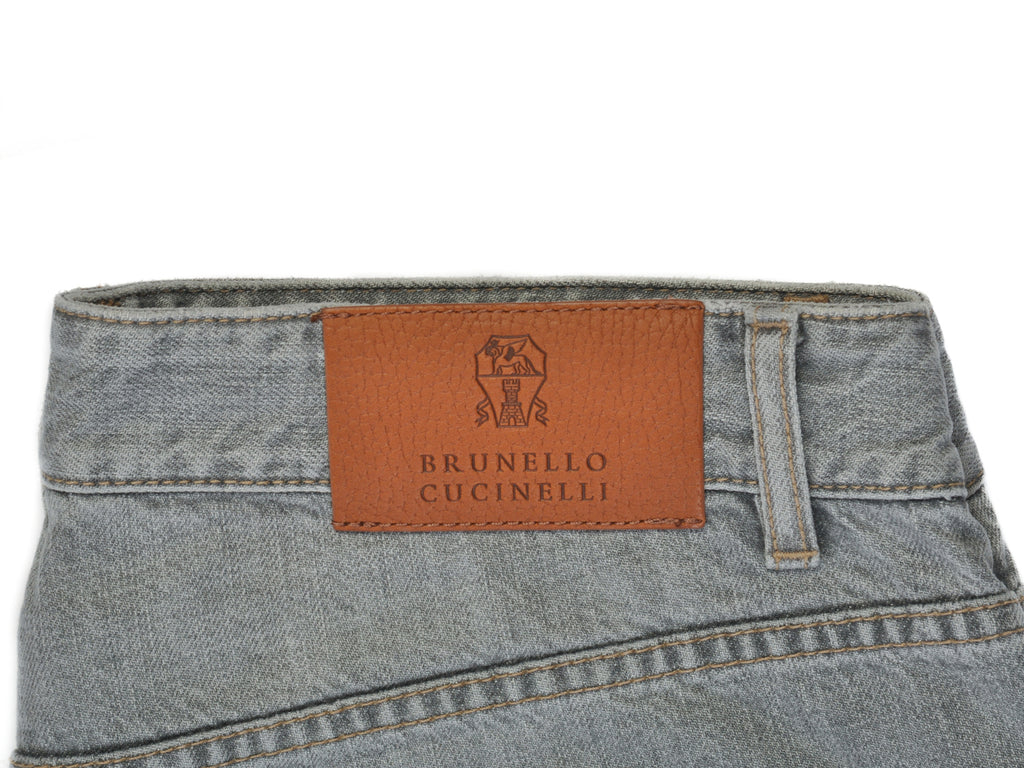 Brunello Cucinelli Grey Traditional Fit Selvedge Jeans