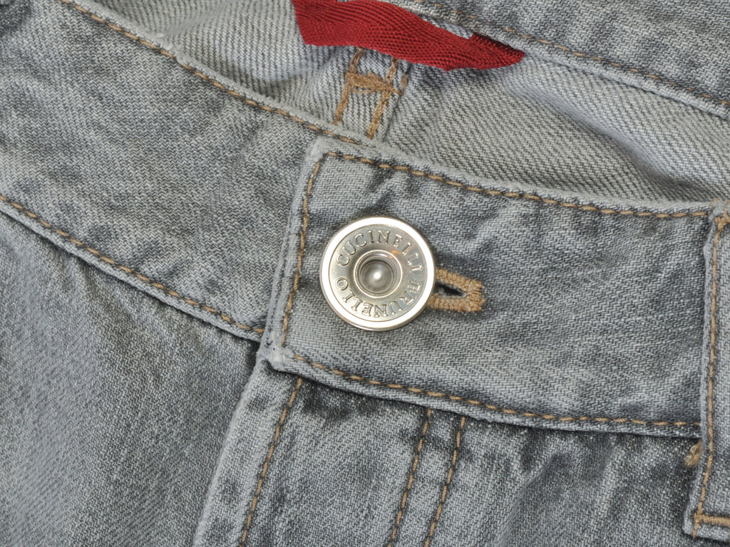 Brunello Cucinelli Grey Traditional Fit Selvedge Jeans