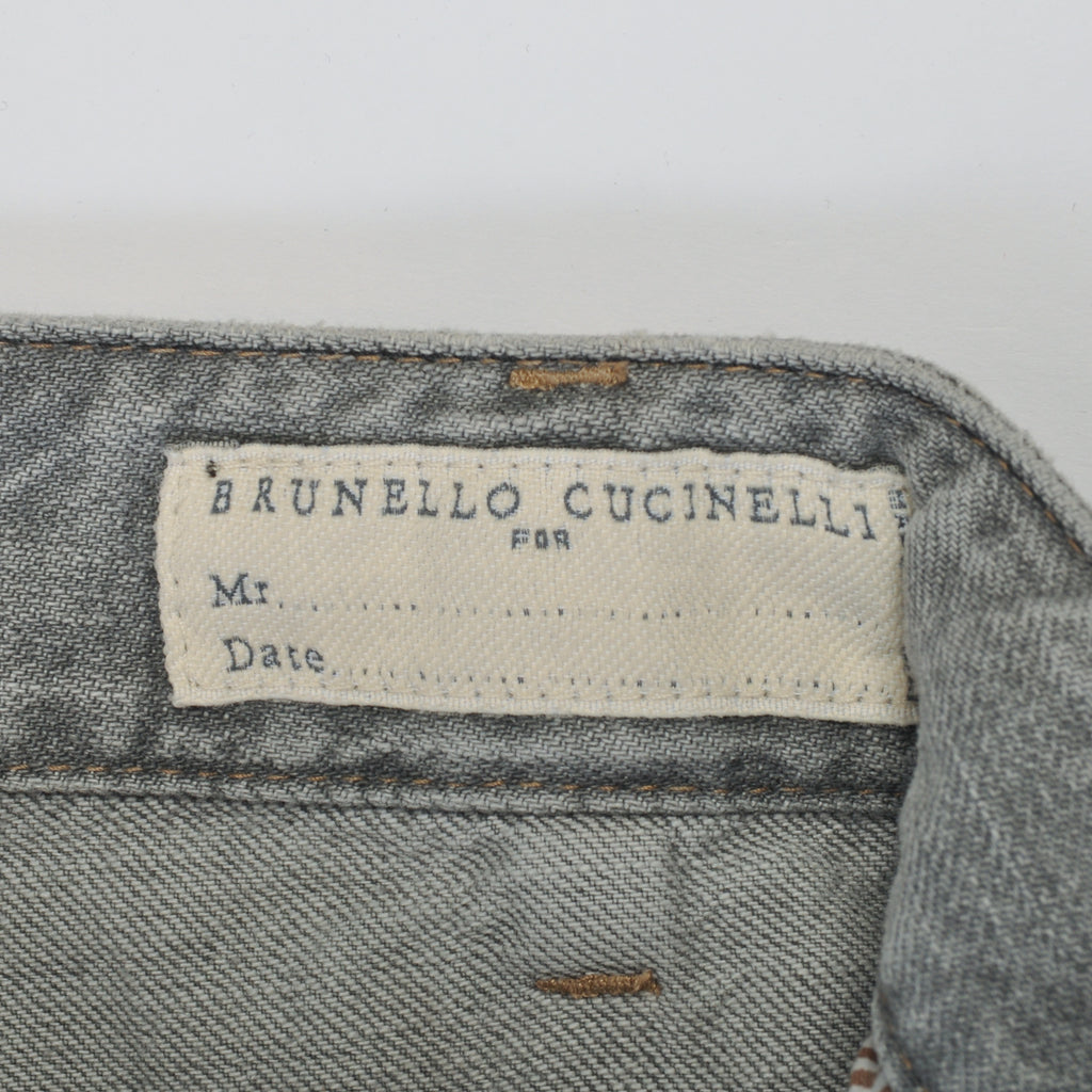 Brunello Cucinelli Grey Traditional Fit Selvedge Jeans