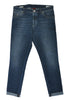 Brunello Cucinelli Dark Blue Skinny Fit Cuffed Jeans