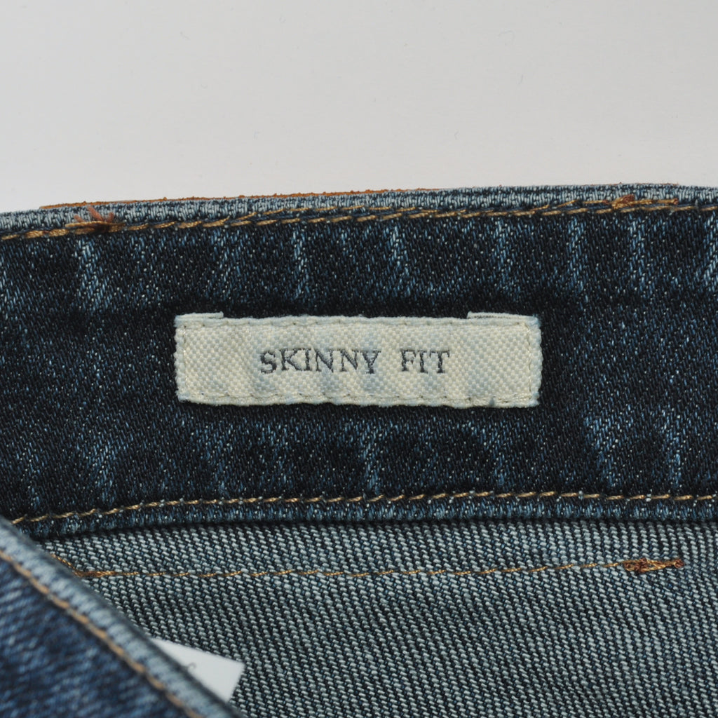 Brunello Cucinelli Dark Blue Skinny Fit Cuffed Jeans