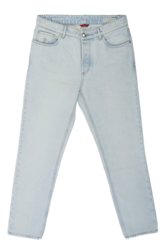 Brunello Cucinelli Bleached Blue Traditional Fit Jeans