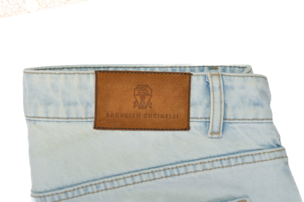 Brunello Cucinelli Bleached Blue Traditional Fit Jeans