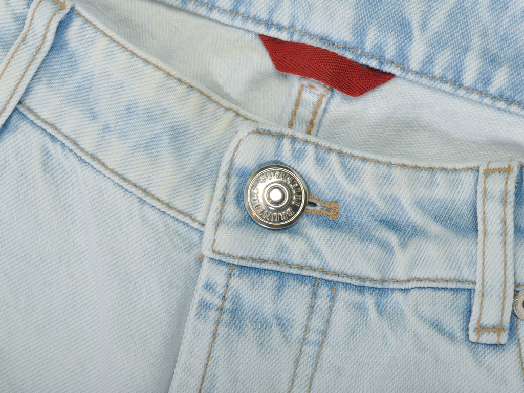Brunello Cucinelli Bleached Blue Traditional Fit Jeans