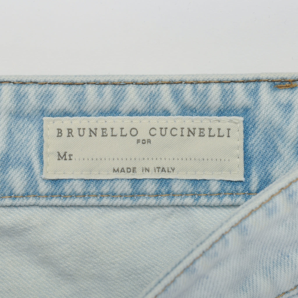 Brunello Cucinelli Bleached Blue Traditional Fit Jeans