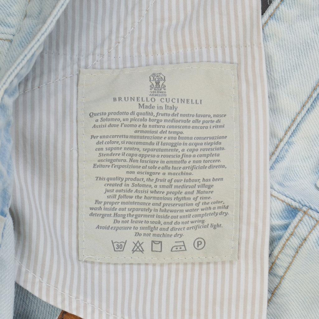 Brunello Cucinelli Bleached Blue Traditional Fit Jeans