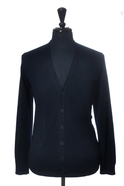 Maerz Navy Blue Wool Cardigan