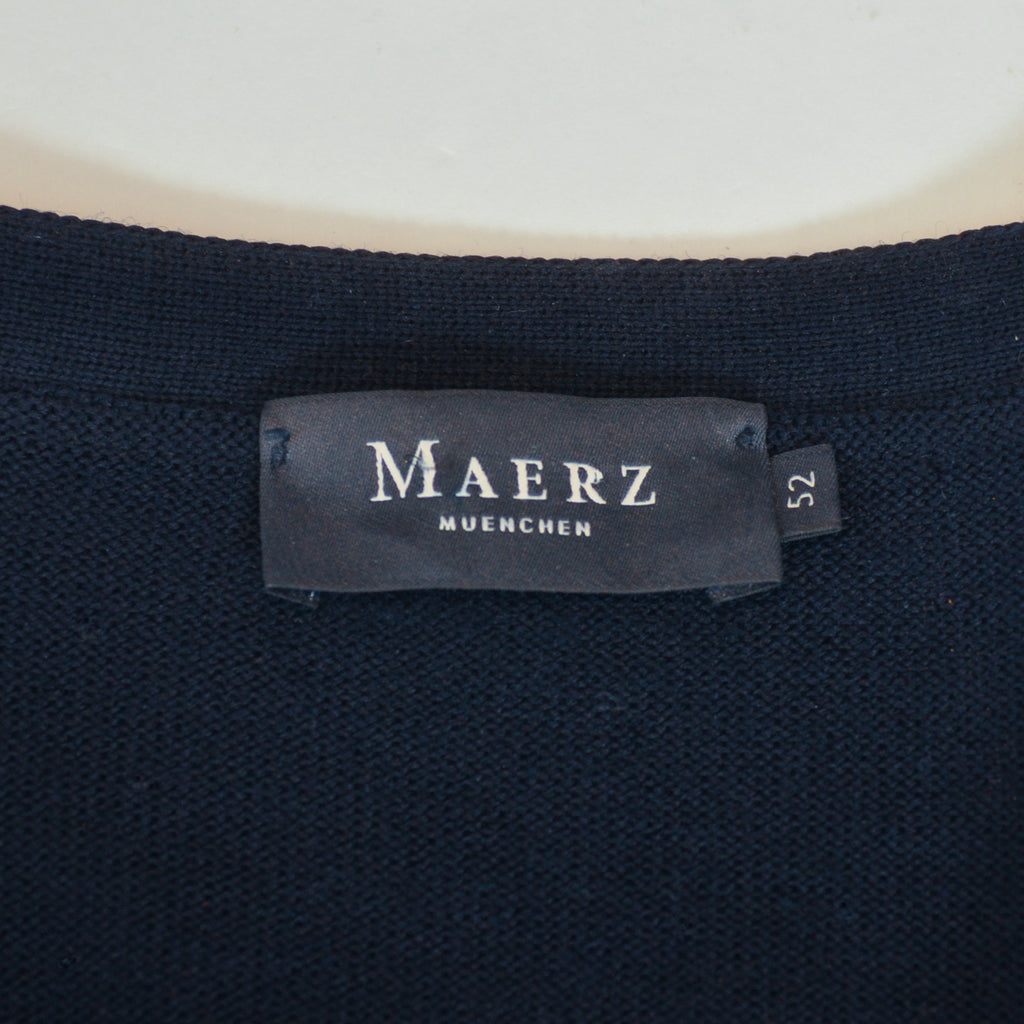 Maerz Navy Blue Wool Cardigan