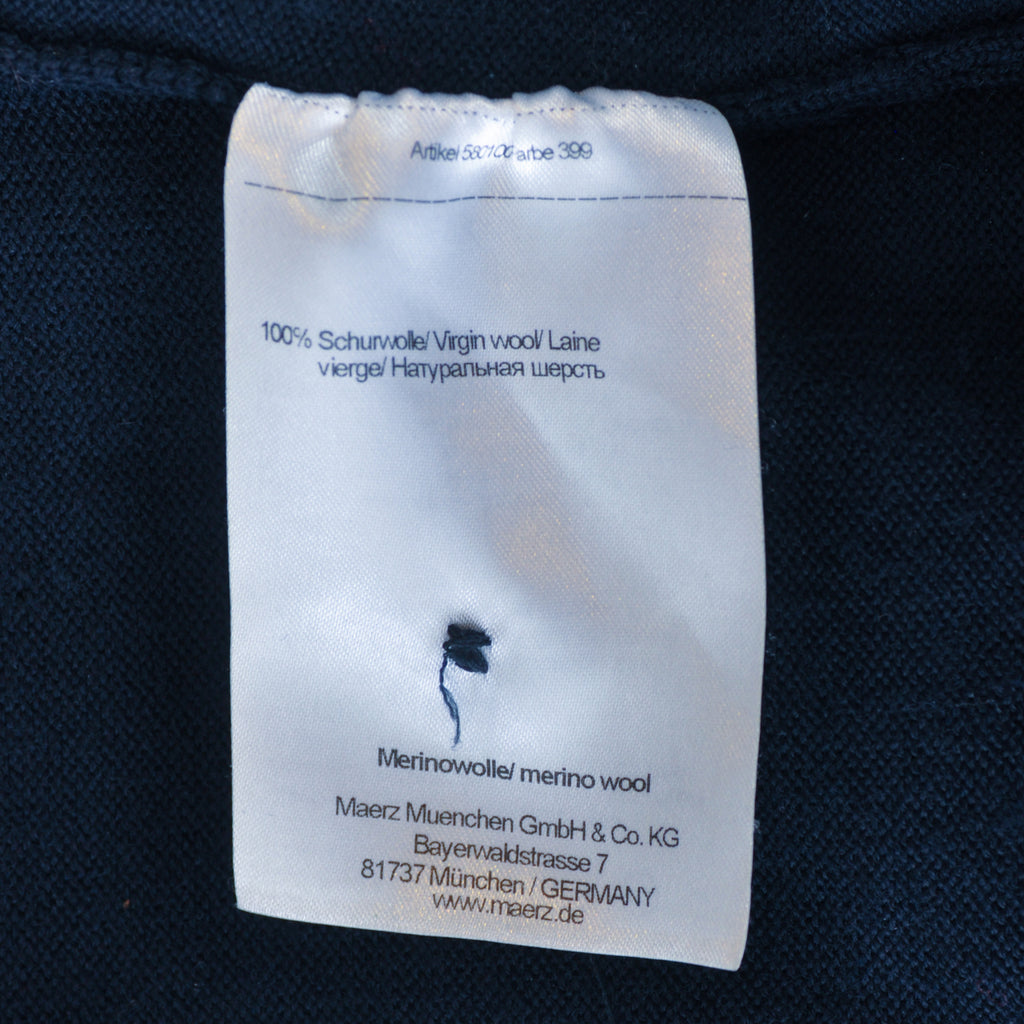 Maerz Navy Blue Wool Cardigan