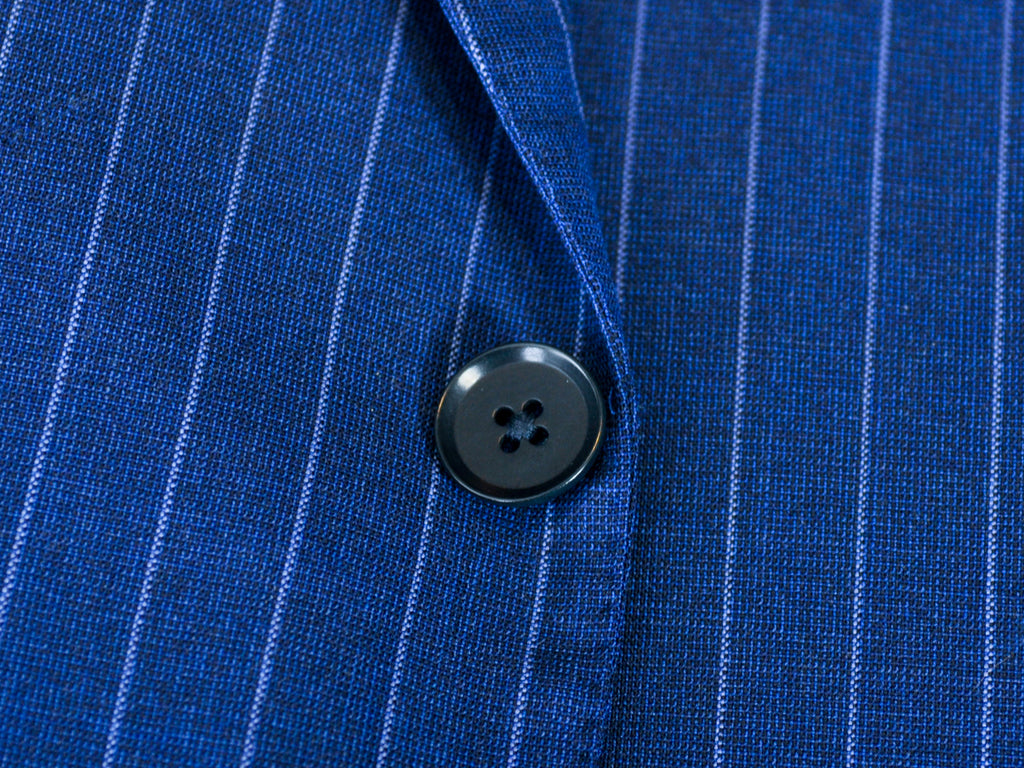 Isaia Blue Pinstriped Base Sanita Three Piece Suit