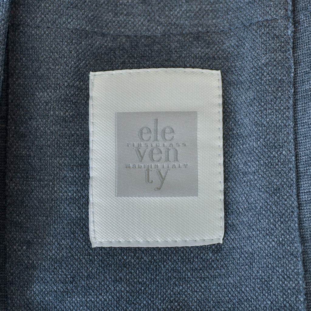 Eleventy Grey Cotton Blend Reverse Seam Blazer