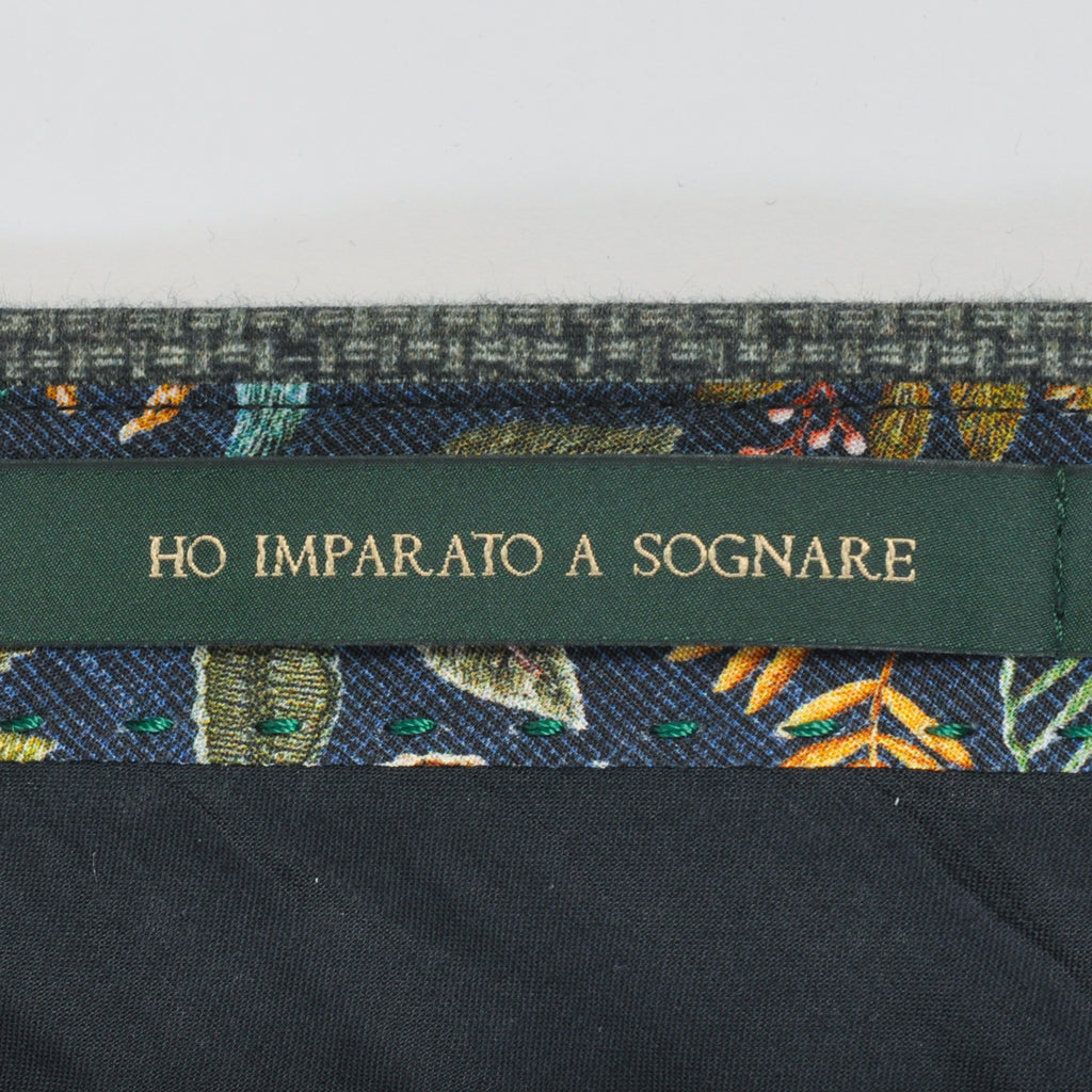 Berwich Green Print Pleated Trousers