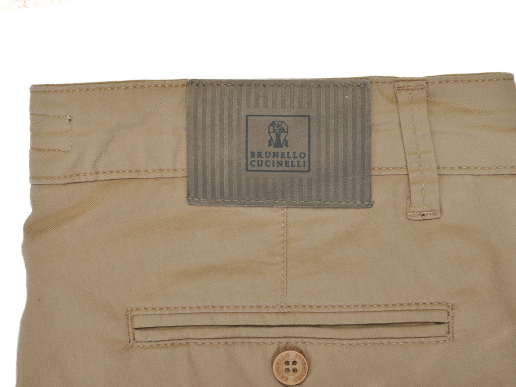 Brunello Cucinelli Light Brown Stretch Cotton Chinos