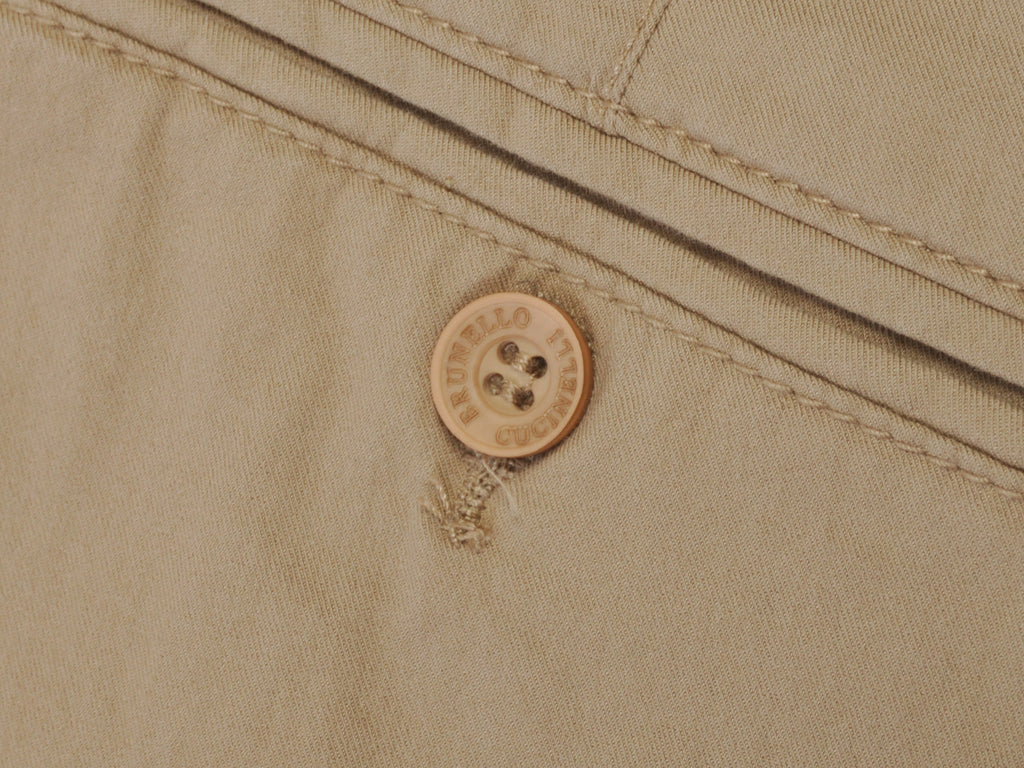 Brunello Cucinelli Light Brown Stretch Cotton Chinos