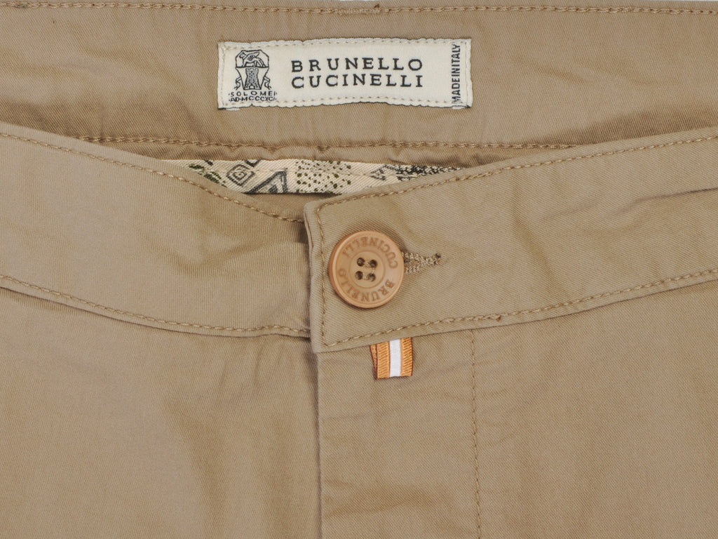 Brunello Cucinelli Light Brown Stretch Cotton Chinos