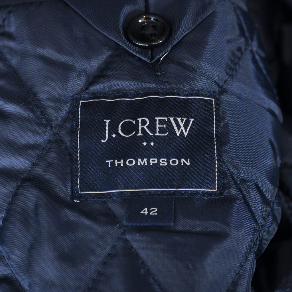 J.Crew Thompson Navy Blue Shaggy Herringbone Tweed Coat