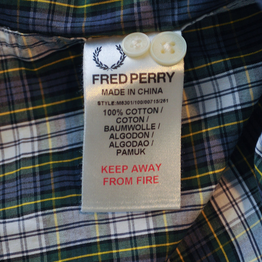 Fred Perry Green and Navy Check Shirt