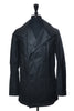 Shipley & Halmos Black Coated Canvas Double Breasted Jacket