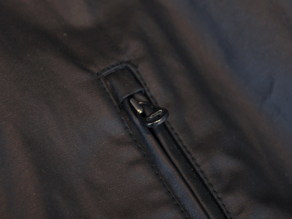 Shipley & Halmos Black Coated Canvas Double Breasted Jacket