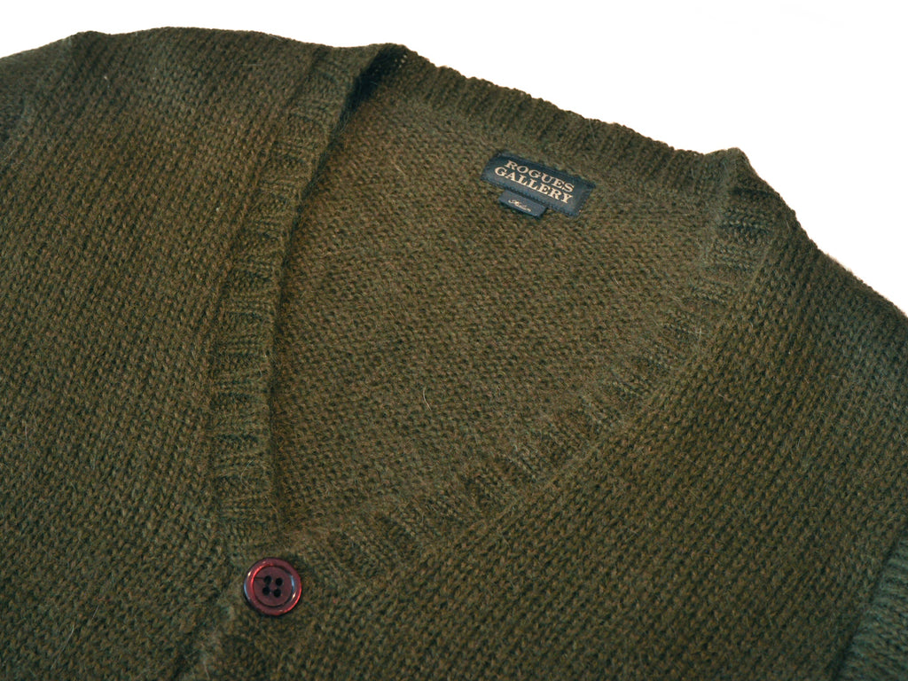 Rogues Gallery Green Shaggy Wool Cardigan
