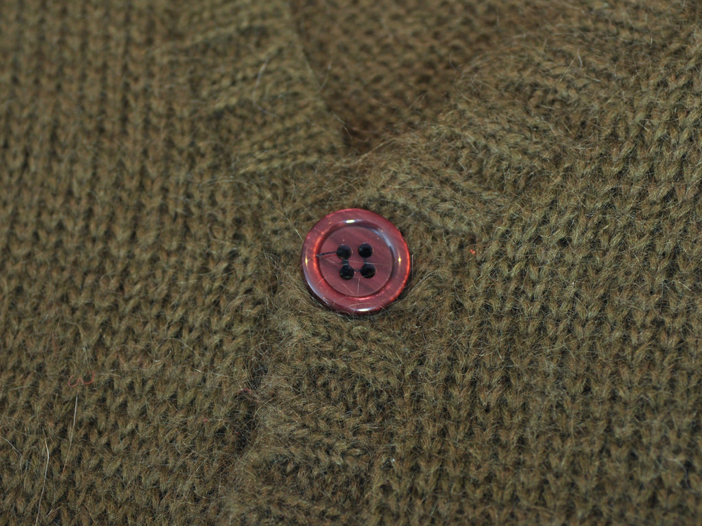 Rogues Gallery Green Shaggy Wool Cardigan