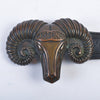 Just Cavalli Black Ram Head Buckle Belt