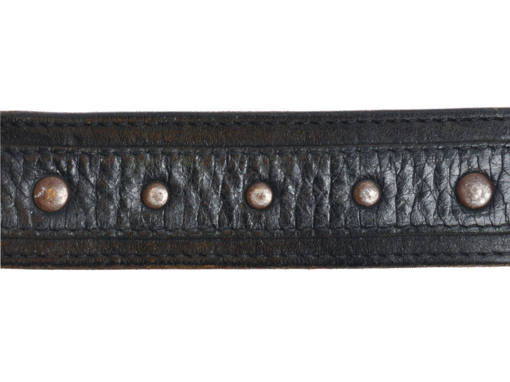 Just Cavalli Black Ram Head Buckle Belt