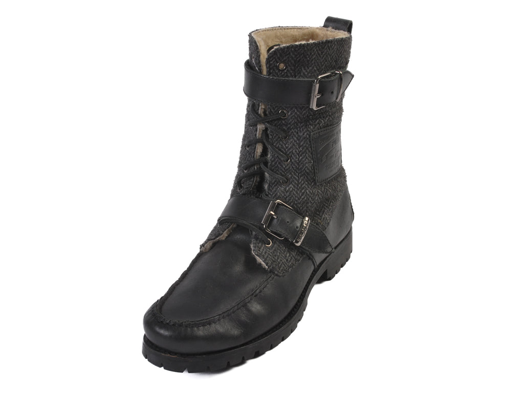 Polo Ralph Lauren Grey Tweed Shearling Boots