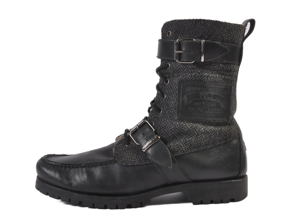 Polo Ralph Lauren Grey Tweed Shearling Boots