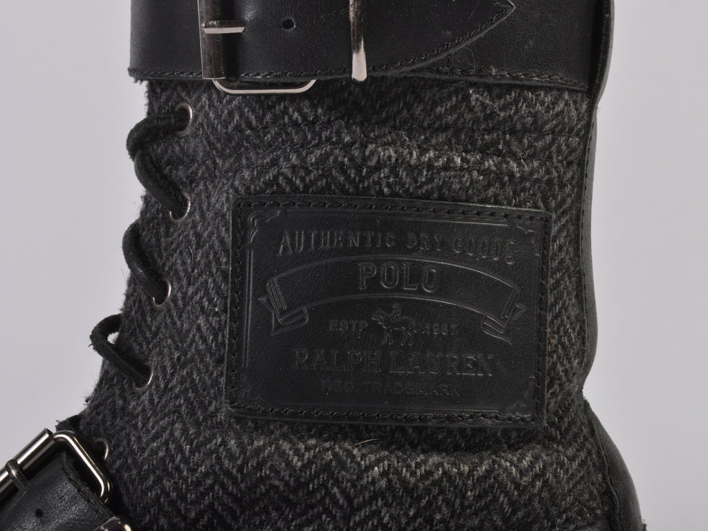 Polo Ralph Lauren Grey Tweed Shearling Boots